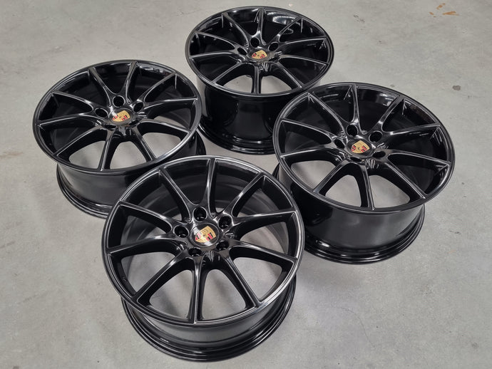 Genuine Porsche Cayenne 9Y Hybrid 20 Inch Black Wheels Set of 4